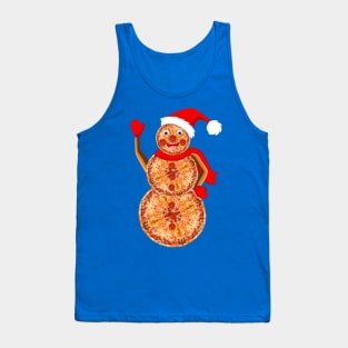 Christmas Pizza Snowman Tank Top